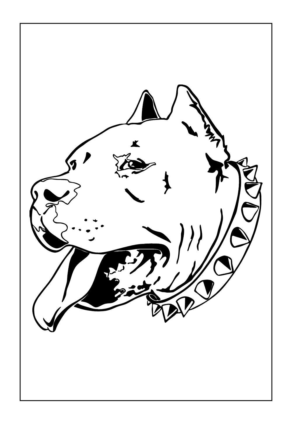 Desenho de Pitbull para colorir
