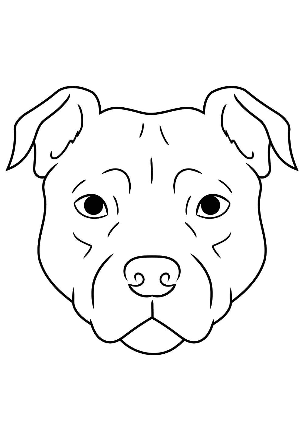 Desenho de Pitbull para pintar