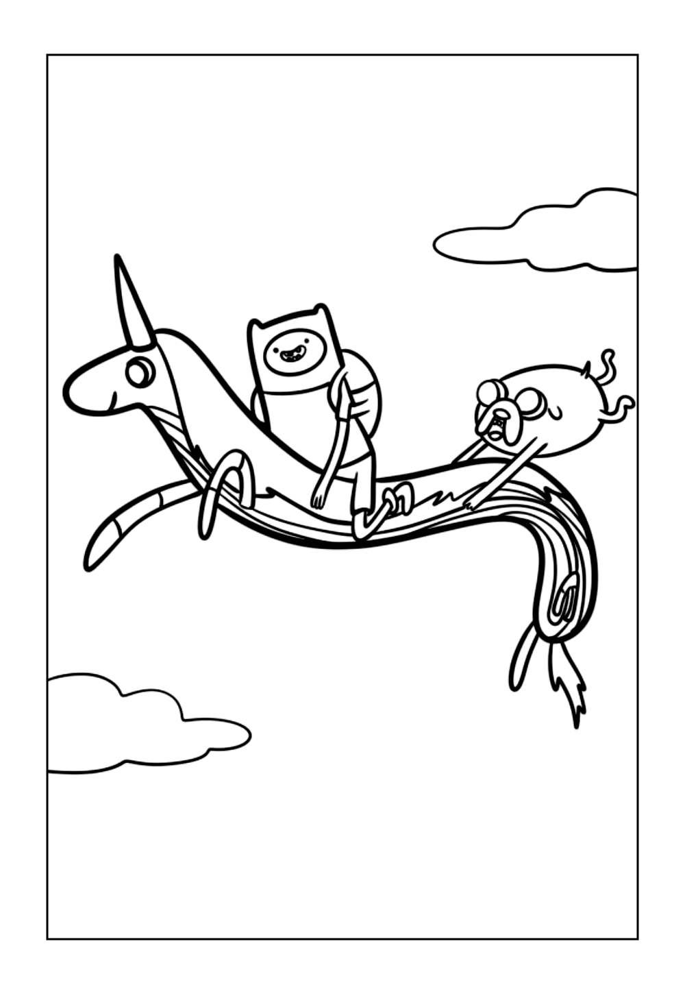 Desenho de Hora de Aventura para pintar